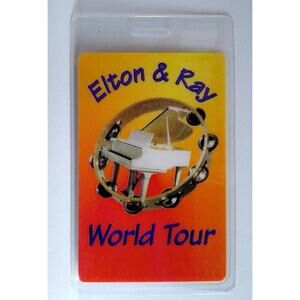 Elton John Ray Cooper Backstage Pass Original 1994 Pop Rock Piano Tambourine